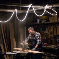 25m 48V Safeline LED-Lichtschlauch auf Trommel 200W 20000lm 5000K IP65  - Baustellenbeleuchtung Baulicht Lichtband LED Light-Strip LED Rope light